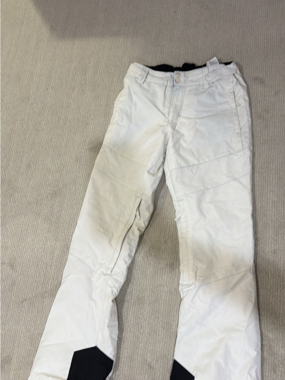 Billabong White Men's Snow Pants with Black Cuff Accents